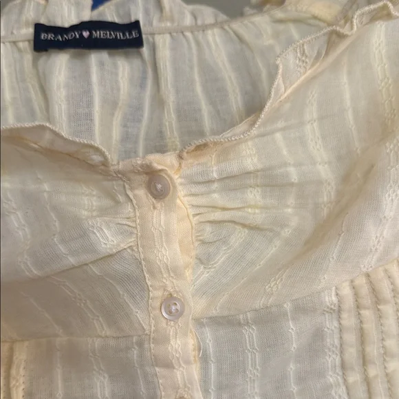 Brandy Melville Soft Yellow Ruffle Blouse - Picture 5 of 6